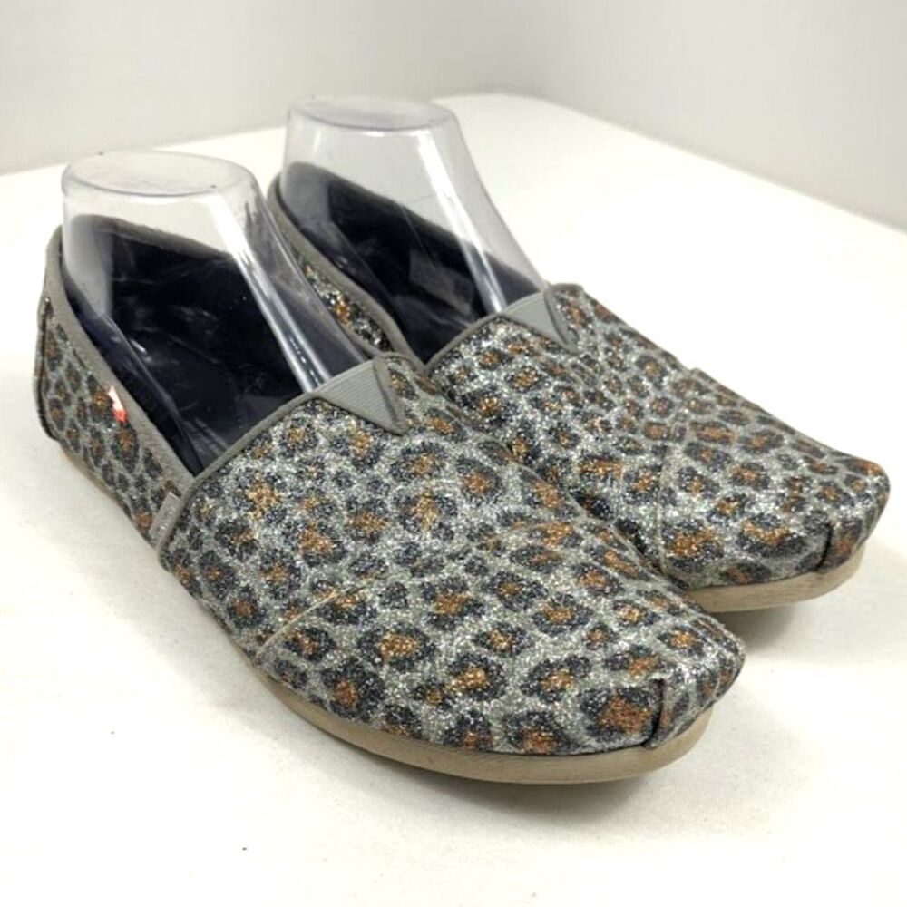 Women's TOMS Alpargata Glitter Animal Print Slip-On Comfort Shoes US Size 11